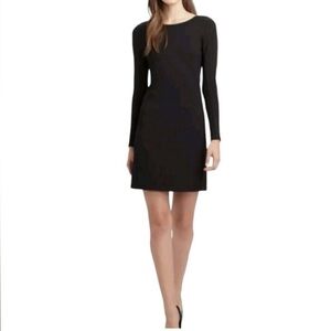 Theory Aylin Black Sheath Fitted Bodycon Mini Dress with Zipper Sleeves Sz Small
